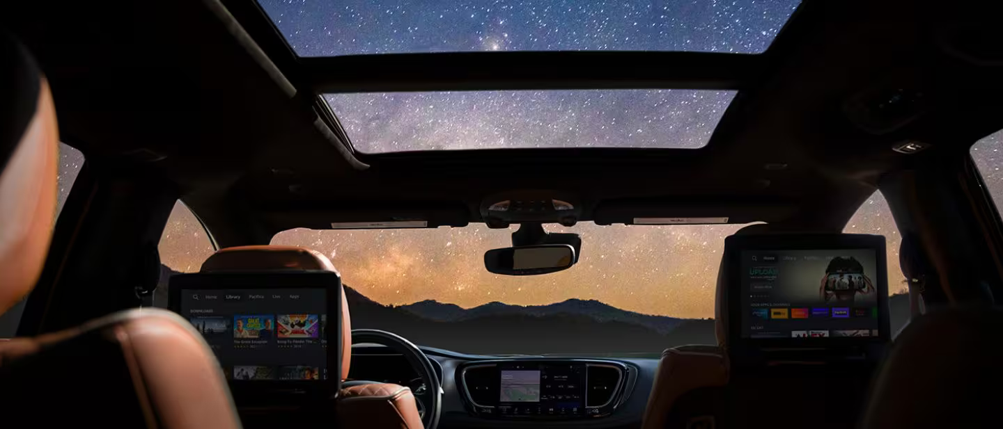 2025 Chrysler Pacifica interior at sunset