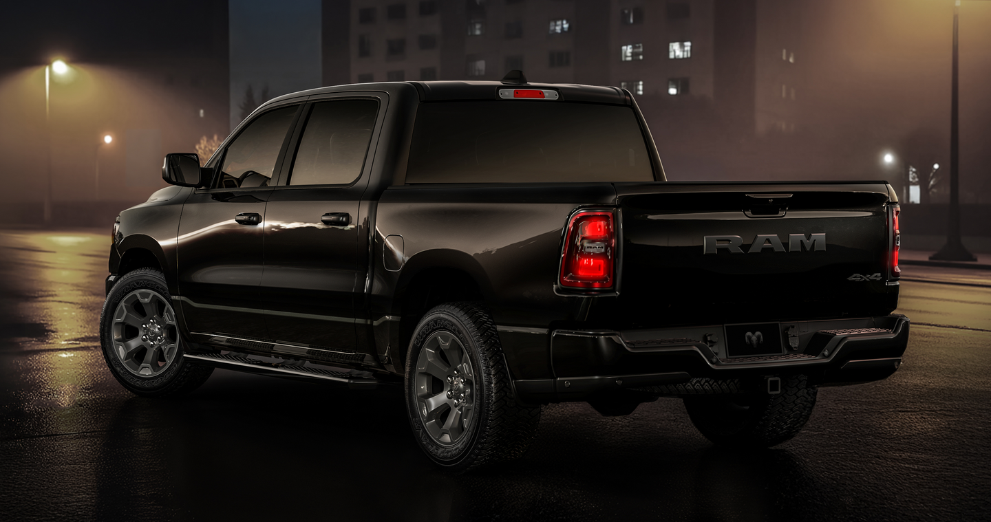 2026 RAM 1500 Express rear view at night