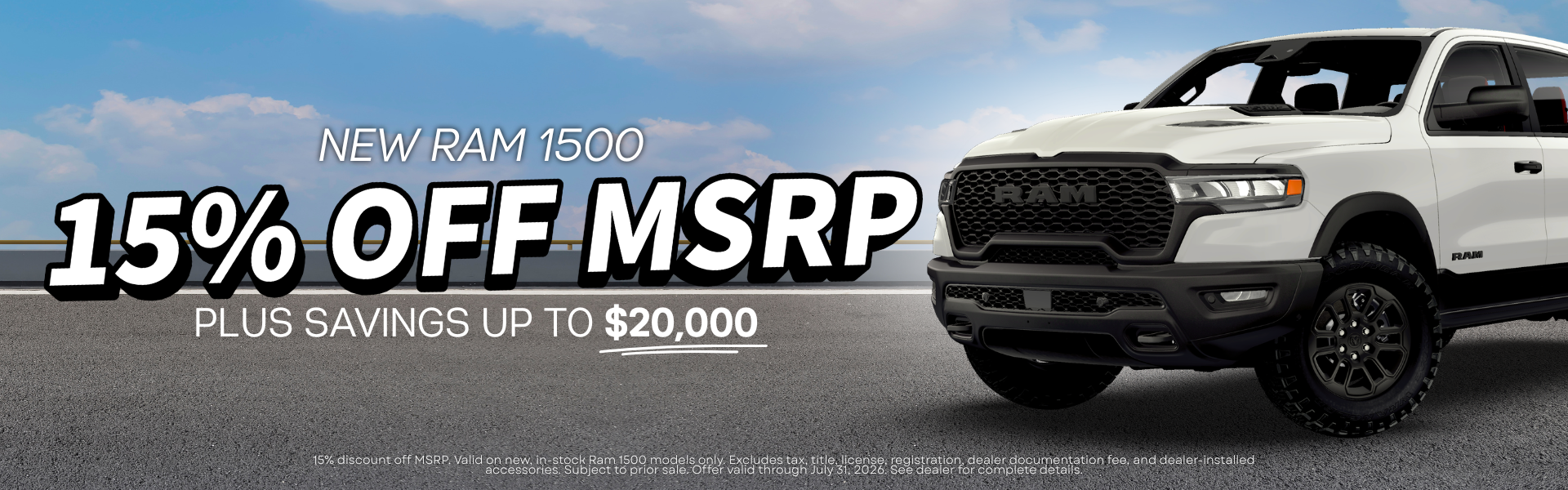 15% off MSRP on all NEW Ram 1500