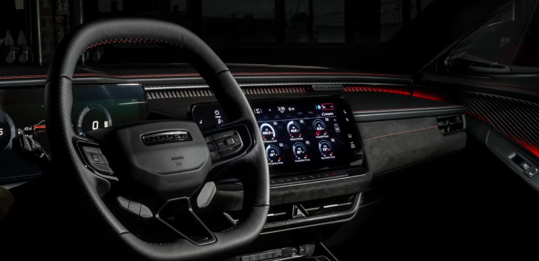 2026 Dodge Charger interior with digital displays and a performance-focused cockpit.