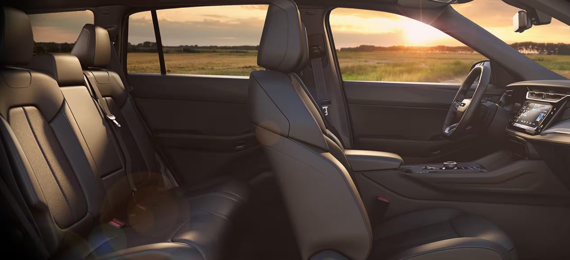 2026 Jeep Cherokee interior with two rows of leather seating.