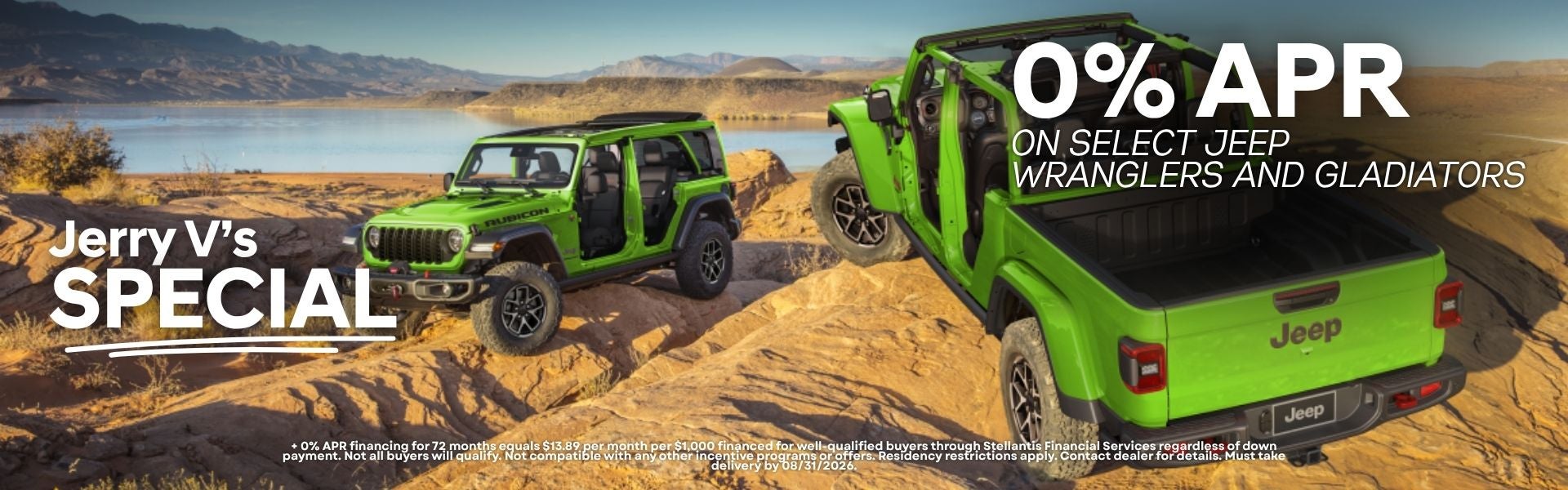 0% APR on select Jeep Wrangler and Gladiator